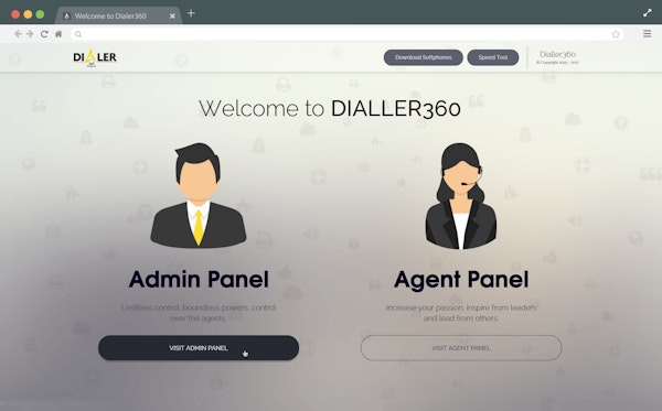 Separate logins for admin and agents