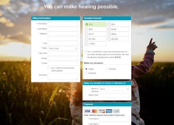 Trail Blazer Integrated Donation Form