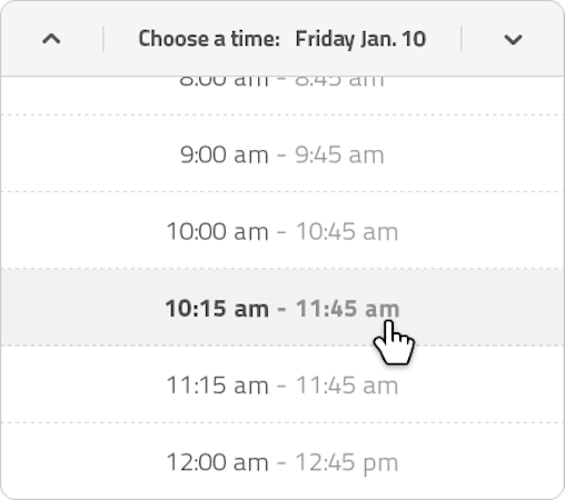 booxi Select appointment time