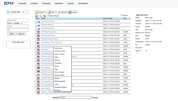 ECM-X document management