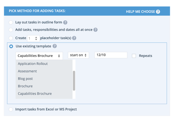 Project templates