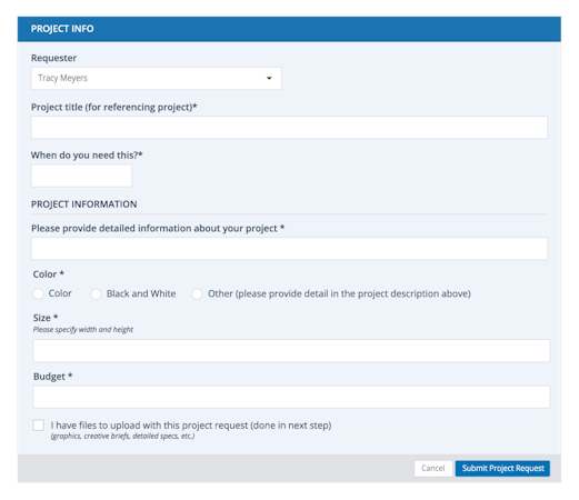Project request forms