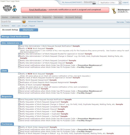 Email notifications