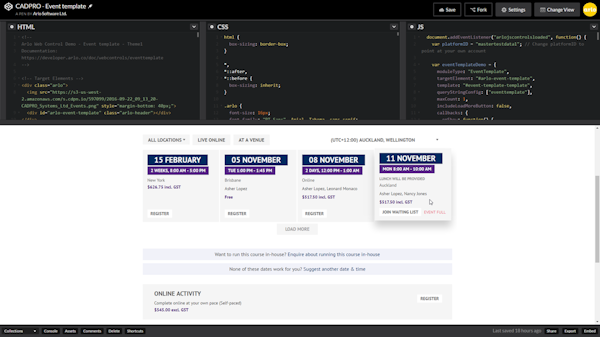 Build event templates