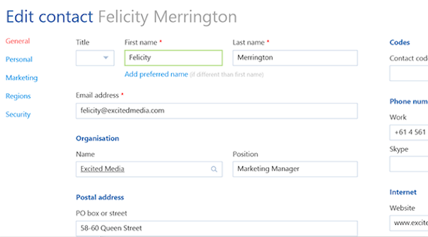 Edit contacts