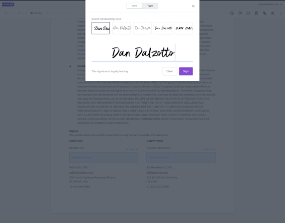 Flow: native eSignature