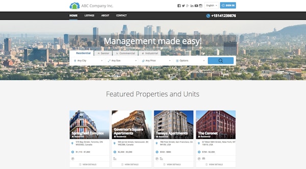 Custom company websites