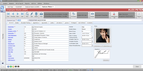 Employee profile