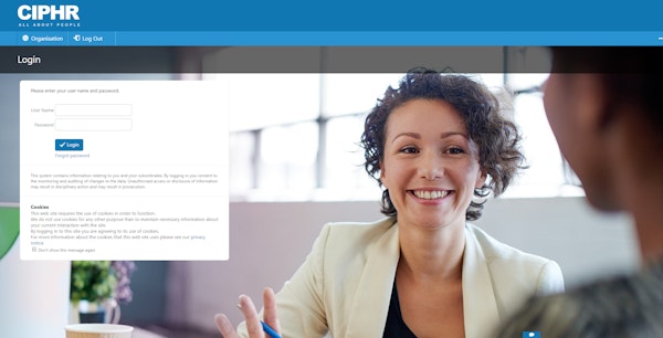 Login page