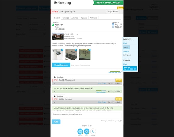Open issue - communication & tracking