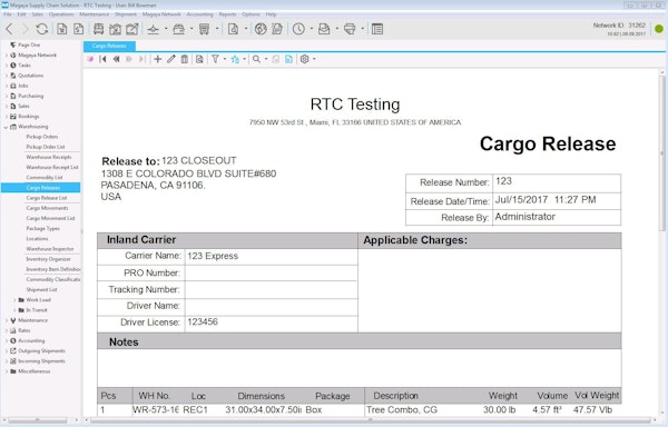 Cargo release
