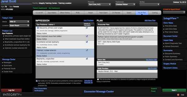 Patient dashboard - IMP & plan