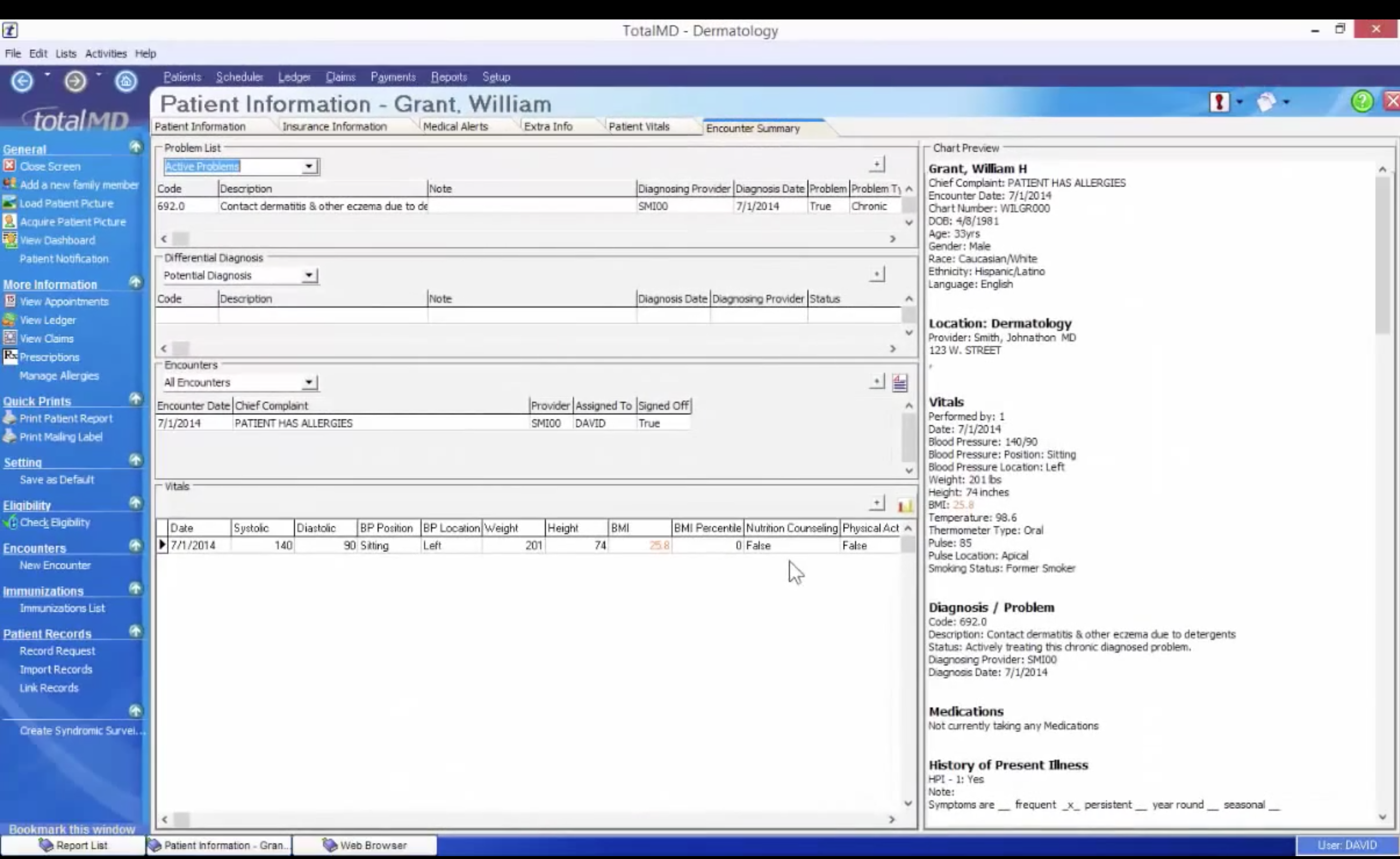 TotalMD - EMR/PM - Encounter information