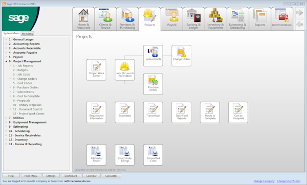 Project management dashboard