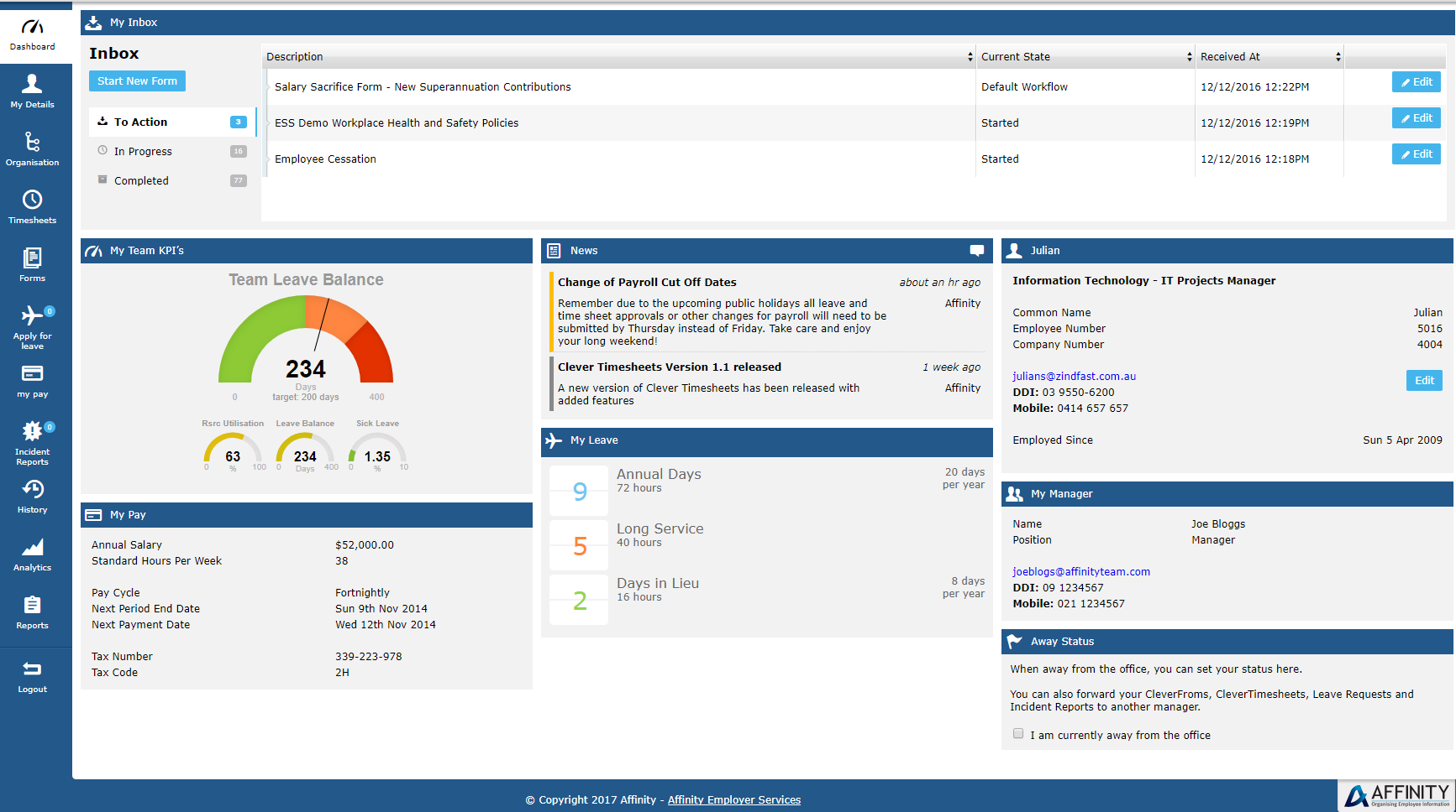 Affinity Hris Software 21 Reviews Preise Live Demos