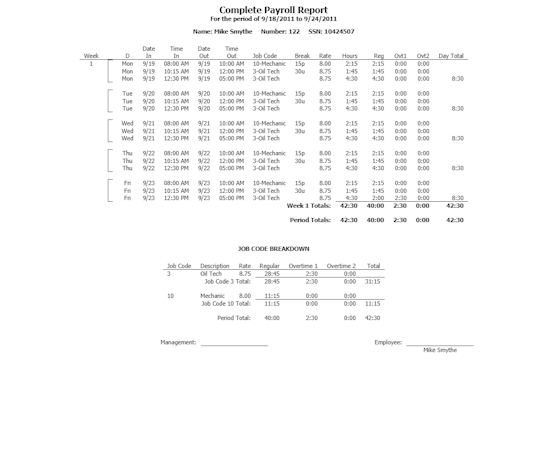 Payroll report