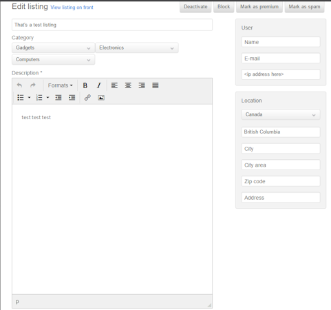 Listing management