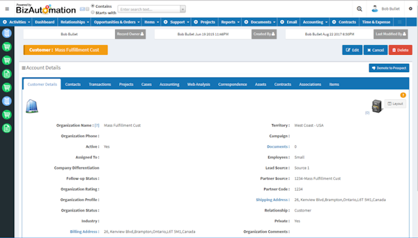 Account details