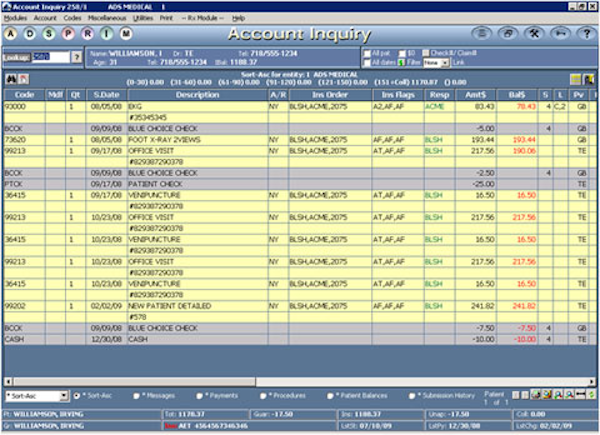 MedicsRIS financial ledger