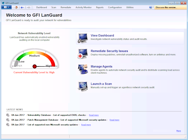 Welcome screen