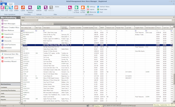 Back office items