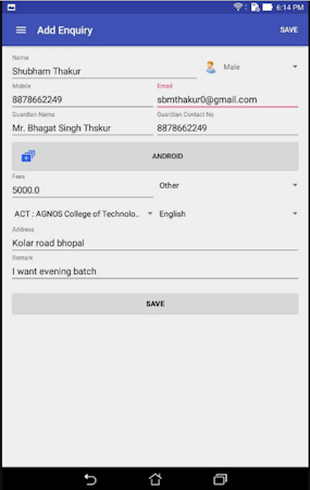 Add enquiry