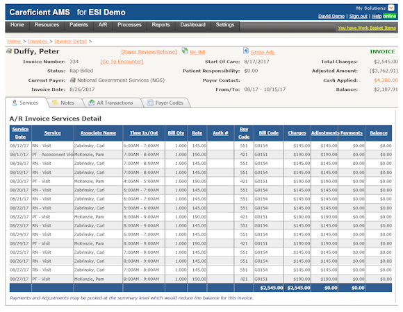 Careficient invoices
