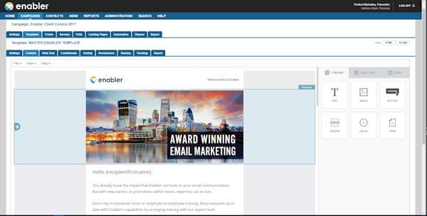 Drag-and-drop email template builder