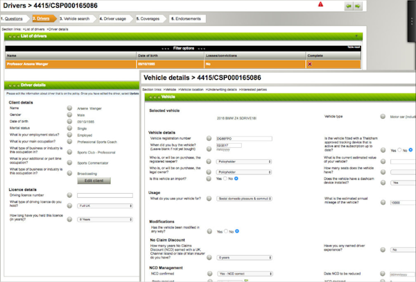 Auto insurance details
