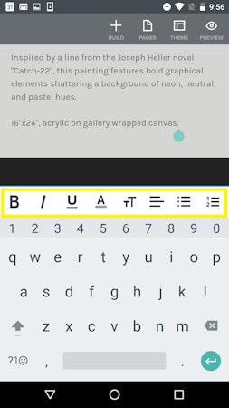 Adding text via mobile