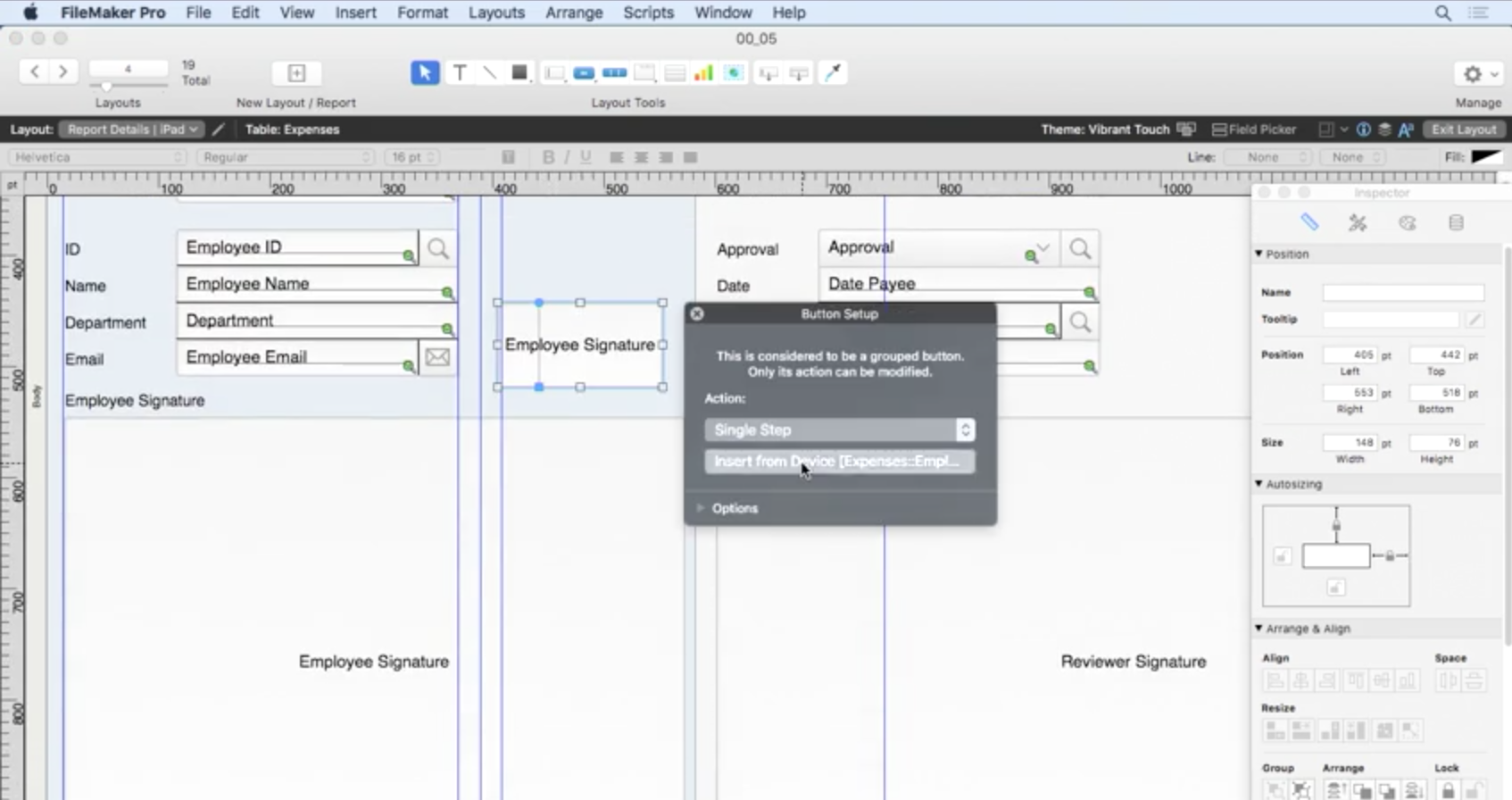 filemaker pro 15 creating a layout