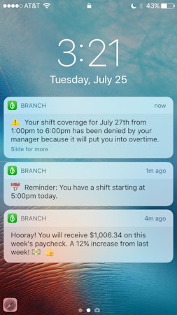Branch - Mobile view
