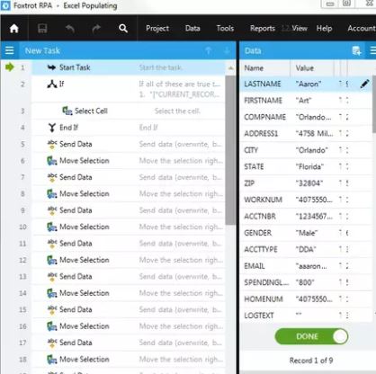 foxtrot robotic process automation