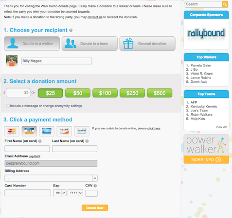 Donation form