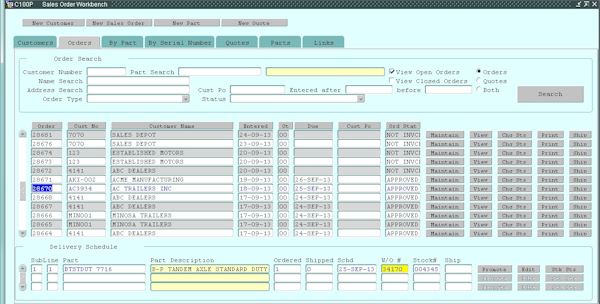 Sales Order Workbench