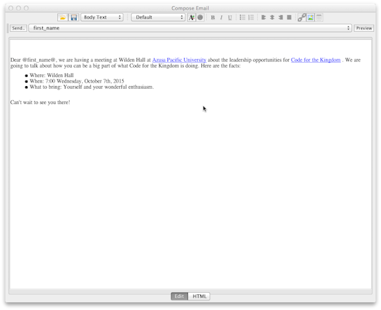 Email templates