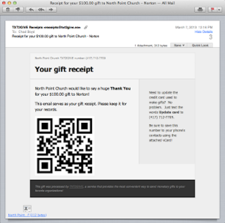 QR-coded receipts