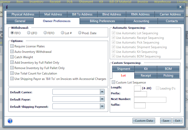 Owner preferences