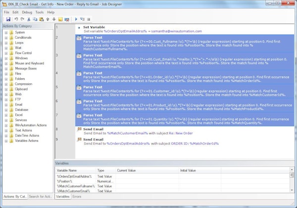 Email action