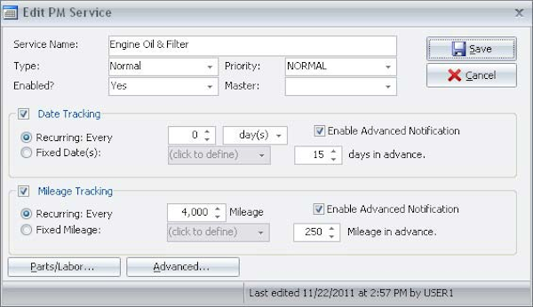 Edit PM service