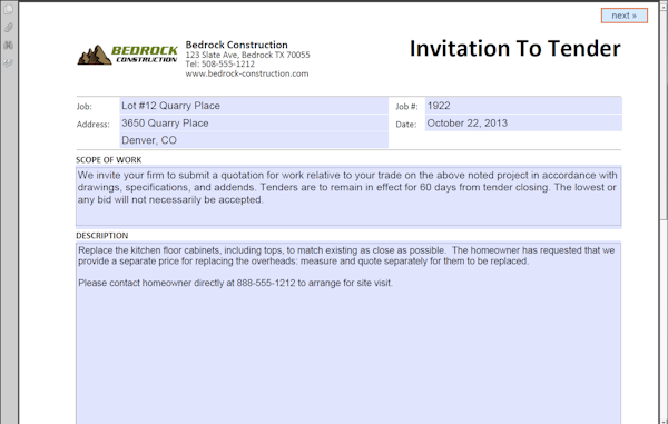 Invite document