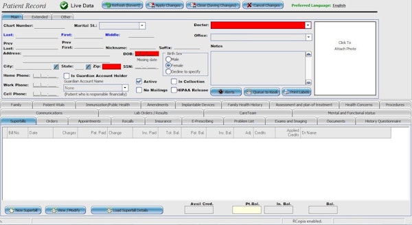 Patient record