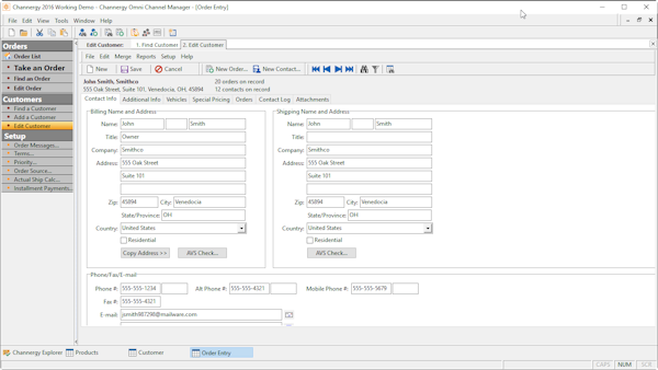 Manage customer details