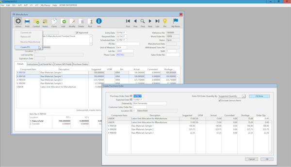Create purchase order