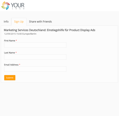 Event registration form