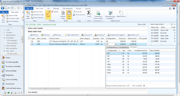 Adding order items in AX