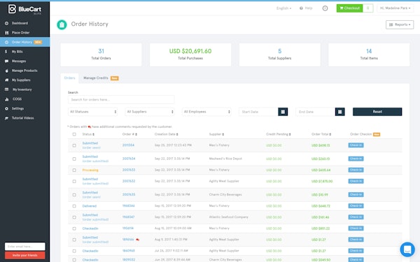 Order history