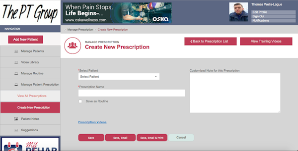 Create new prescription