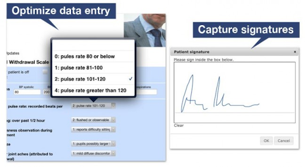 Capture signatures and manage data entry