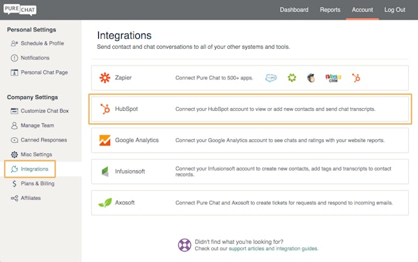 Third party integrations